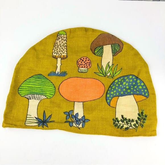 Vintage Mushroom Tea Cozy Fabric Cover - Picture 1 of 4